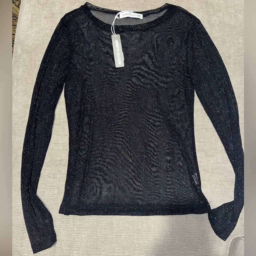 Multicolor Sparkly Mesh Long Sleeve Shirt (Size Small) NEW WITH TAGS